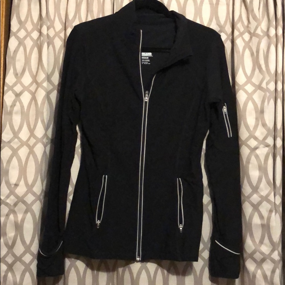 Fitted Black Zip Up